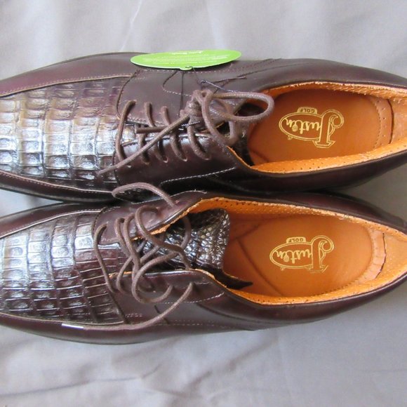 Mens Justin Golf Shoes Brown Caiman Alligator Exotic Leather Sz 11 EE New main image 5
